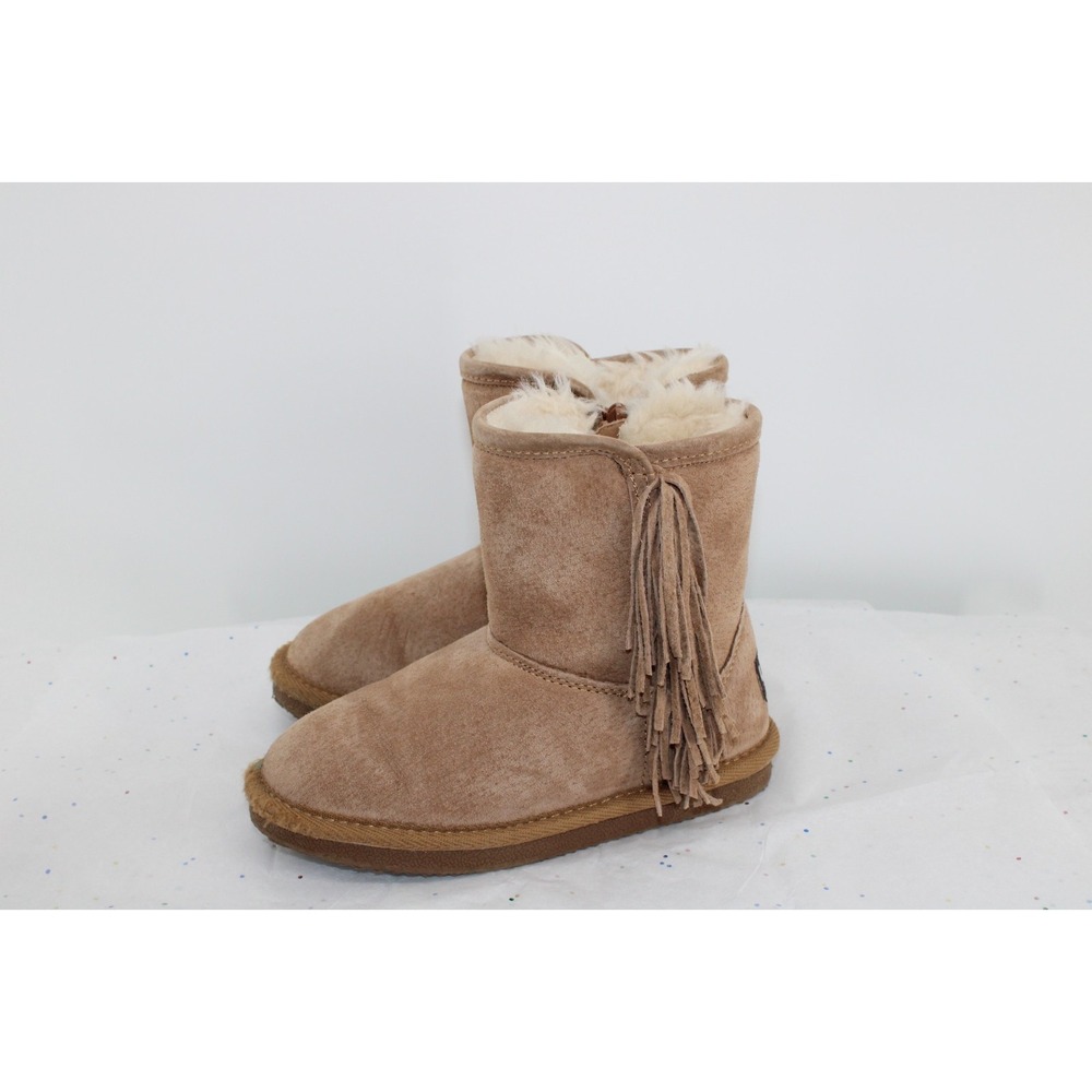 Lamo Boots‎ Toddler 12 Brown Faux Fur Fringe Faux Suede